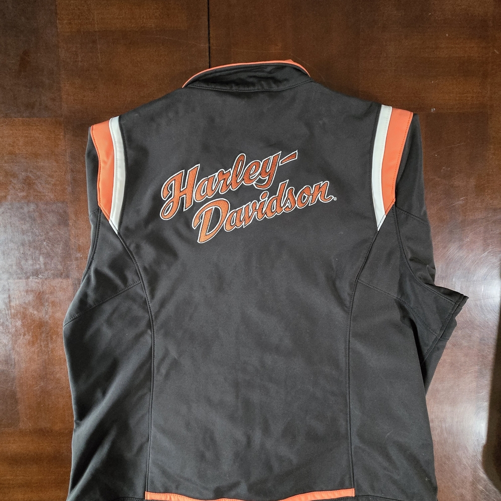 Harley-Davidson Black Jacket with Orange Highlights